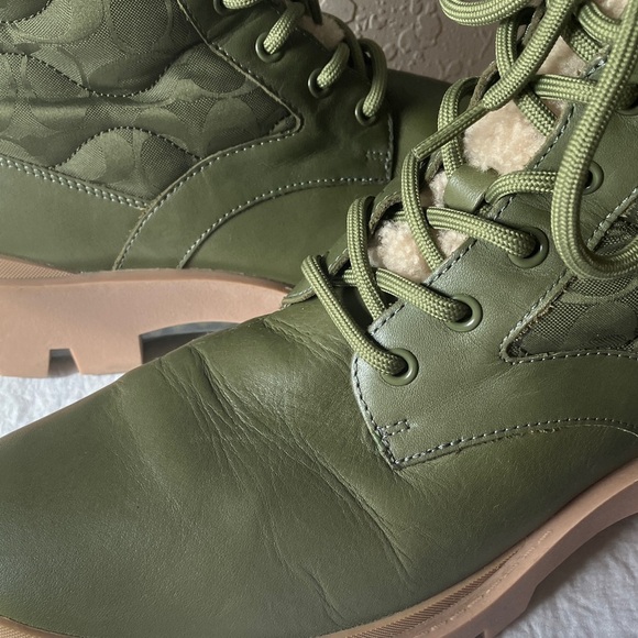 Coach: Olive Green (CF141) Citysole Quilted Leather Lace-up Boot- 10 main image 13
